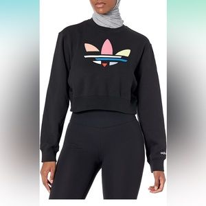 Adidas cropped crew neck sweatshirt